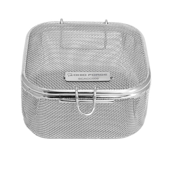 Ohio Forge Mesh Basket Hinged Lid Snap Closure - 90mm x 90mm x 50mm 